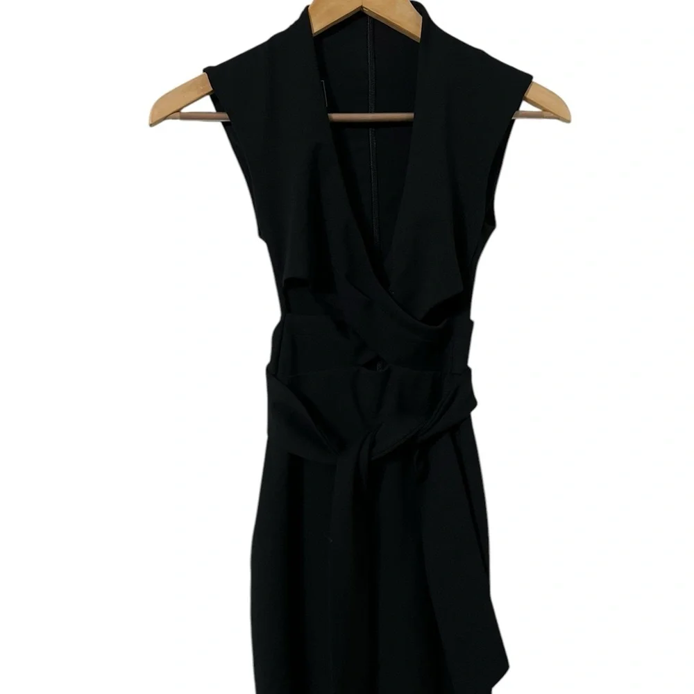 NOOKIE Miami Black Sleeveless Wrap Cut Out Dress